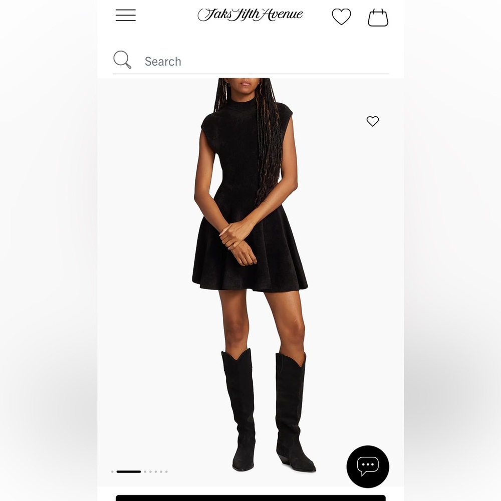 Ronny Kobo Laney Chenille Mini Dress Black. Medium